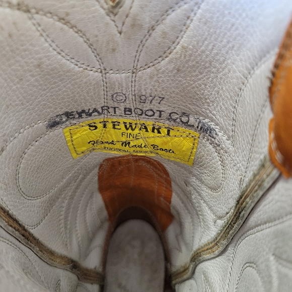 Stewart Boot Co. Men's 4.5/4 or Women's 6/5.5 Handmade Cowboy Western Boots Vtg - Picture 10 of 13